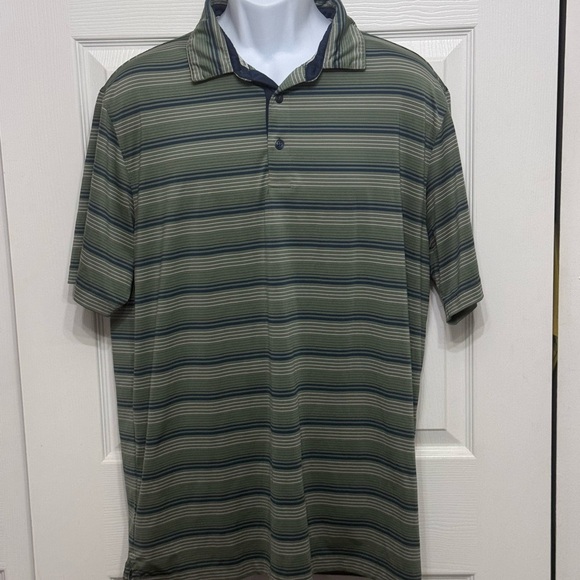 Walter Hagen Green Polo Shirt with Classic Stripes - Picture 1 of 4